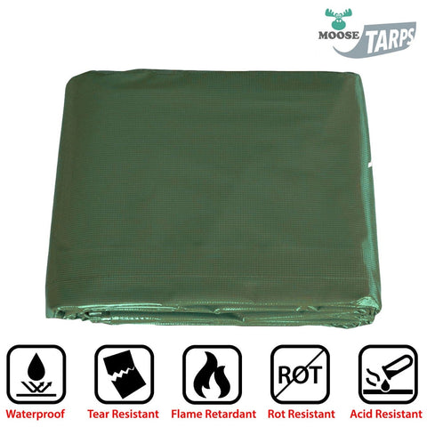 10' x 20' Heavy Duty Waterproof PVC Vinyl Tarp - Green