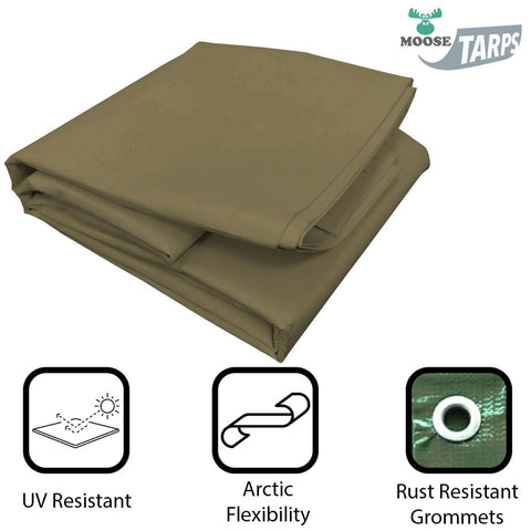 10' x 20' Heavy Duty Waterproof PVC Vinyl Tarp - Green