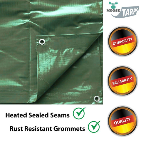 20' x 30' Heavy Duty Waterproof PVC Vinyl Tarp - Green
