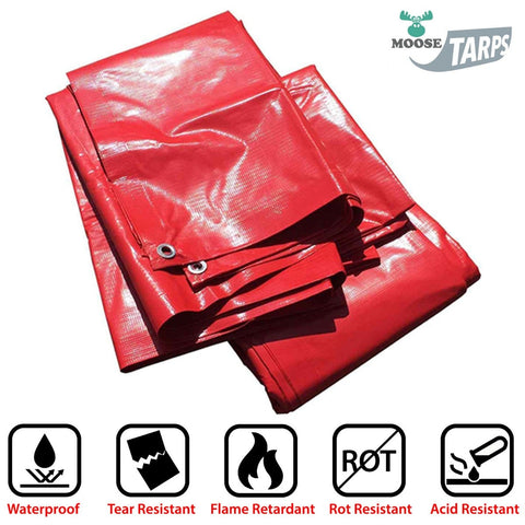 20' x 30' Heavy Duty Waterproof PVC Vinyl Tarp - Red