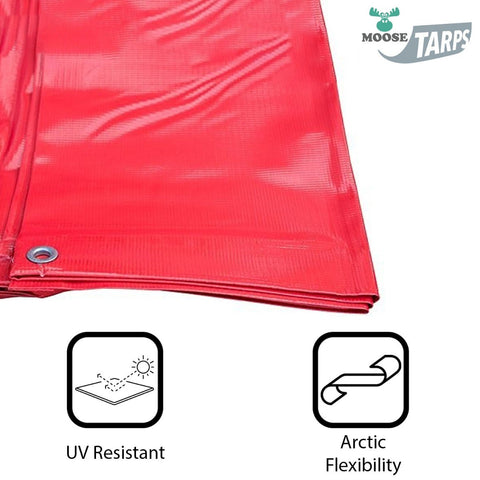 12' x 16' Heavy Duty Waterproof PVC Vinyl Tarp - Red