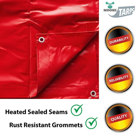 20' x 20' Heavy Duty Waterproof PVC Vinyl Tarp - Red
