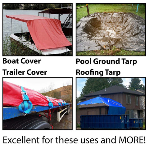 12' x 16' Heavy Duty Waterproof PVC Vinyl Tarp - Green