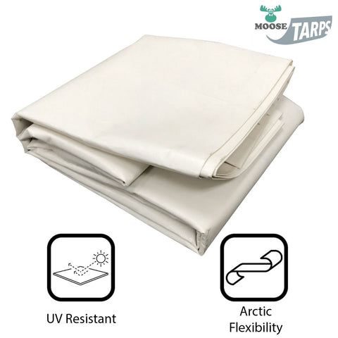 20' x 20' Heavy Duty Waterproof PVC Vinyl Tarp - White