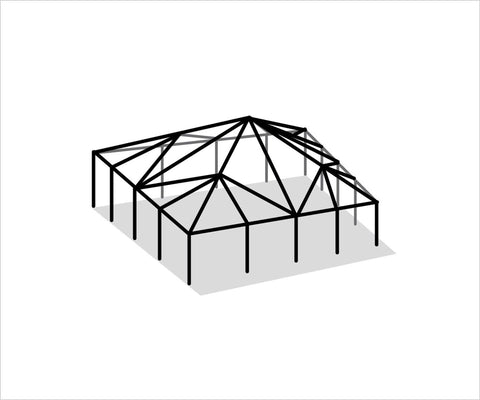40' x 40' Replacement West Coast Tent Frame Only, Single Tube