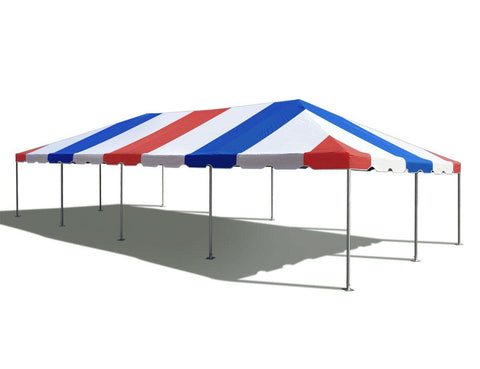 20' x 40' Premium West Coast Frame Party Tent - Red, White and Blue Translucent Top