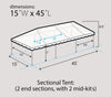 Image of 15' x 45' Premium Sectional West Coast Frame Party Tent - White, 4 Piece Sectional