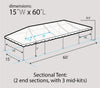 Image of 15' x 60' Premium Sectional West Coast Frame Party Tent - White, 5 Piece Sectional