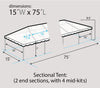 Image of 15' x 75' Premium West Coast Frame Party Tent - White, 6 Piece Sectional