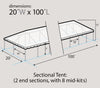 Image of 20' x 100' Premium Single Tube West Coast Frame Party Tent, Sectional
