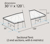 Image of 30' x 120' Premium Single Tube West Coast Frame Party Tent, Sectional