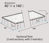 Image of 40' x 140' Premium Single Tube West Coast Frame Party Tent, Sectional