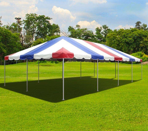 20' x 40' Premium West Coast Frame Party Tent - Red, White and Blue Translucent Top