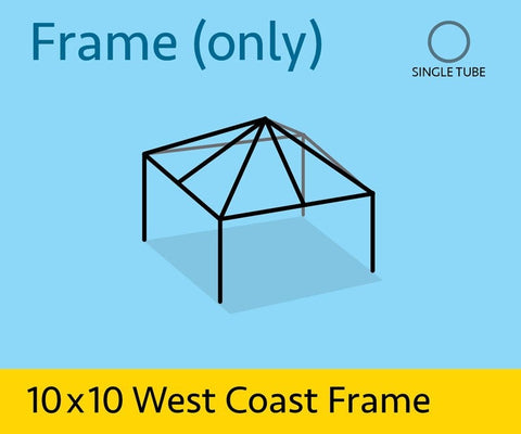 10' x 10' Replacement West Coast Tent Frame Only, Single Tube