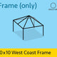 10' x 10' Replacement West Coast Tent Frame Only, Single Tube