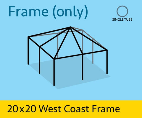 20' x 20' Replacement West Coast Tent Frame Only, Single Tube