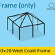 20' x 20' Replacement West Coast Tent Frame Only, Single Tube