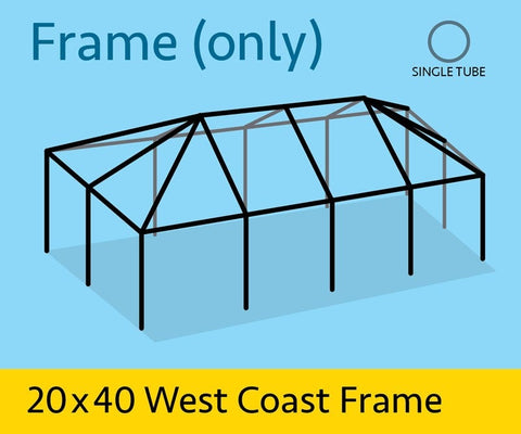 20' x 40' Replacement West Coast Tent Frame Only, Single Tube