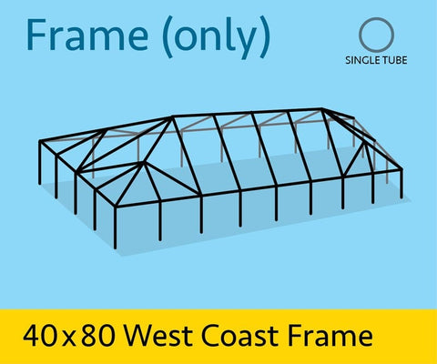 40' x 80' Replacement West Coast Tent Frame Only, Single Tube