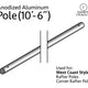 10' 6" Pipe for West Coast Frame Tent, Single Tube