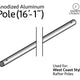 16' 1" Pipe for West Coast Frame Tent, Single Tube