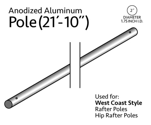 21' 10" Pipe for West Coast Frame Tent, Single Tube