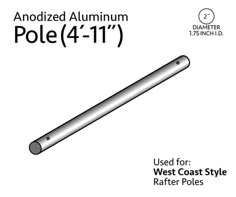 4' 11" Pipe for West Coast Frame Tent, Single Tube
