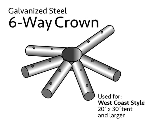 6 Way Crown for West Coast Frame Tent