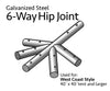 Image of 6 Way Hip Joint for West Coast Frame Tent, Single Tube