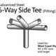 6 Way Side Tee for West Coast Frame Tent, Single Tube