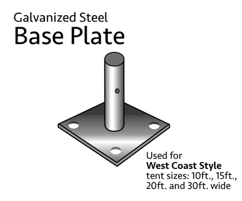 Base Plate for West Coast Frame Tents, Single Tube