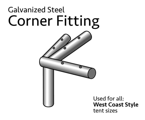 4-Way Corner Fitting for West Coast Frame Tent, Single Tube