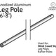 6' 8" Leg Pipe for West Coast Frame Tent, Single Tube
