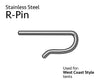Image of Stainless Steel R-Pin for West Coast Frame Tents