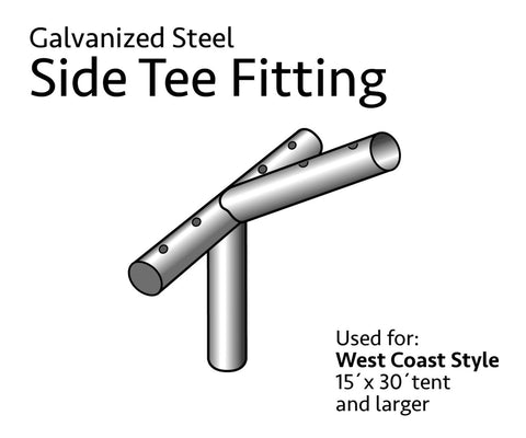4 Way Side Tee for West Coast Frame Tent, Single Tube