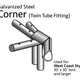 4-Way Corner Fitting for West Coast Frame Tents, Twin Tube