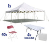 Image of 20 x 20 White Weekender Canopy Pole Tent, Summer Party Package