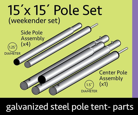 15' x 15' Standard Tent Pole Set