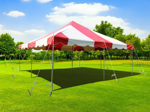 20' x 20' Weekender Standard Canopy Pole Tent - Red & White