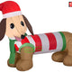 4' Gemmy Airblown Inflatable Weiner Dog in Winter Outfit