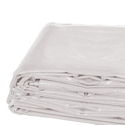 10' x 12' Heavy Duty Waterproof PVC Vinyl Tarp - White