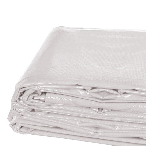 15' x 15' Heavy Duty Waterproof PVC Vinyl Tarp - White