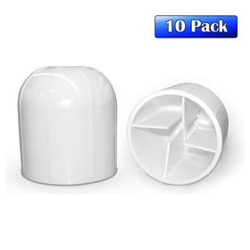 2" White Plastic Tent Stake Cap - 10 Pack