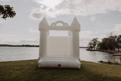 White Wedding Castle Bounce House with Blower