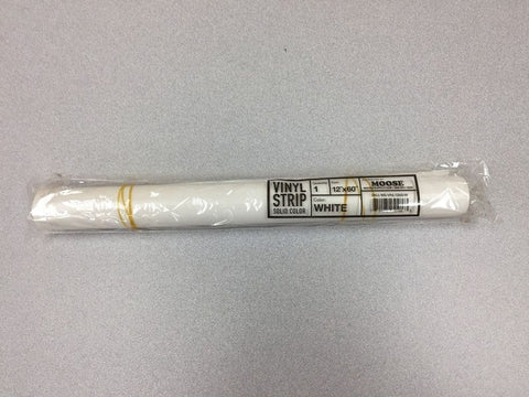 Moose Supply Solid White Vinyl Strip 12" x 60"