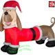 6.5' Gemmy Airblown Inflatable Christmas Dachshund Wiener Dog Wearing Santa Outfit