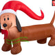 4' Gemmy AirBlown Inflatable Weiner Dog w/ Santa Hat