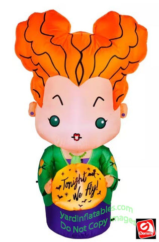 3.5' Gemmy Airblown Inflatable Disney Halloween Hocus Pocus Winifred w/ Pumpkin