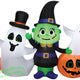 7' Gemmy Airblown Inflatable Halloween Witch w/ Ghost and Pumpkins Scene