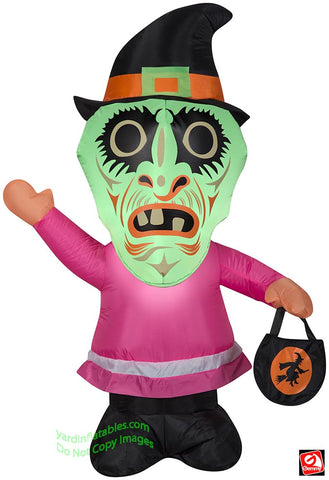 4' Gemmy Airblown Inflatable Halloween Trick or Treating Witch
